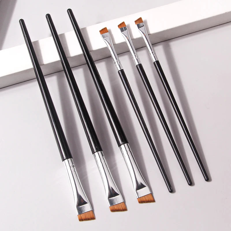 6 Pcs Fine Eye Makeup Brush Set for Eyeliner and Eyebrow Styling - High-End Cosmetic Tools