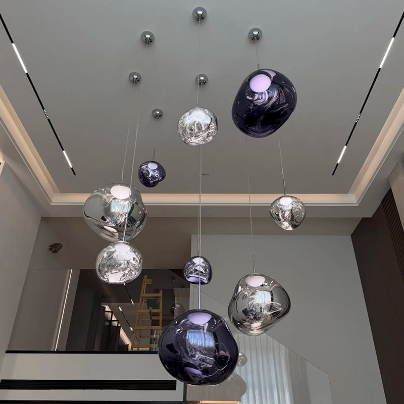 Modern Pendant Light Art Shape PVC Lighting Fixture for Indoor Living Room Kitchen