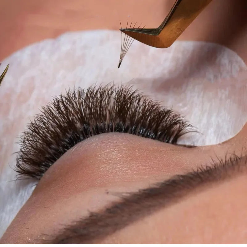 Premium 3D 12D Russian Volume Lash Extensions - Black & Silver, 14-15mm