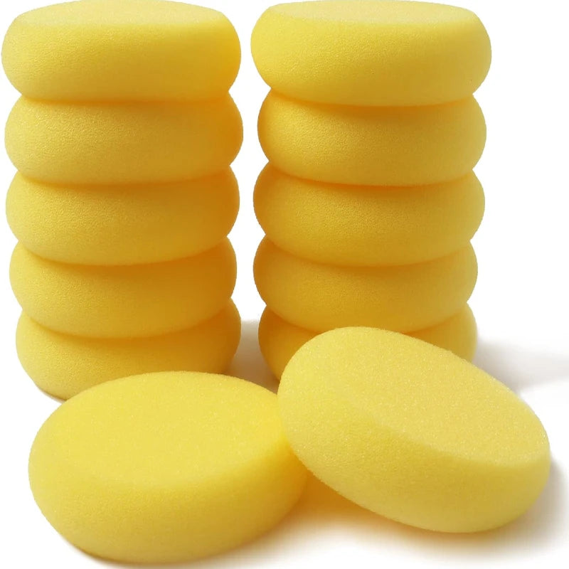 12-Pack Circular Watercolor & Clay Painting Sponges - Soft High-Absorption Art Tools