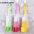 Multi-Purpose Baby Bottle Brush with Long Handle and Sponge for Bottle and Cup Cleaning