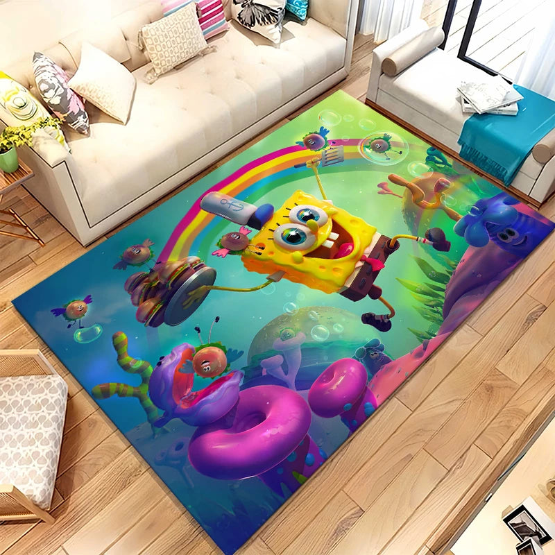 Funny Cartoon Living Room Area Rug Non-Slip Soft Carpet for Bedroom Playroom