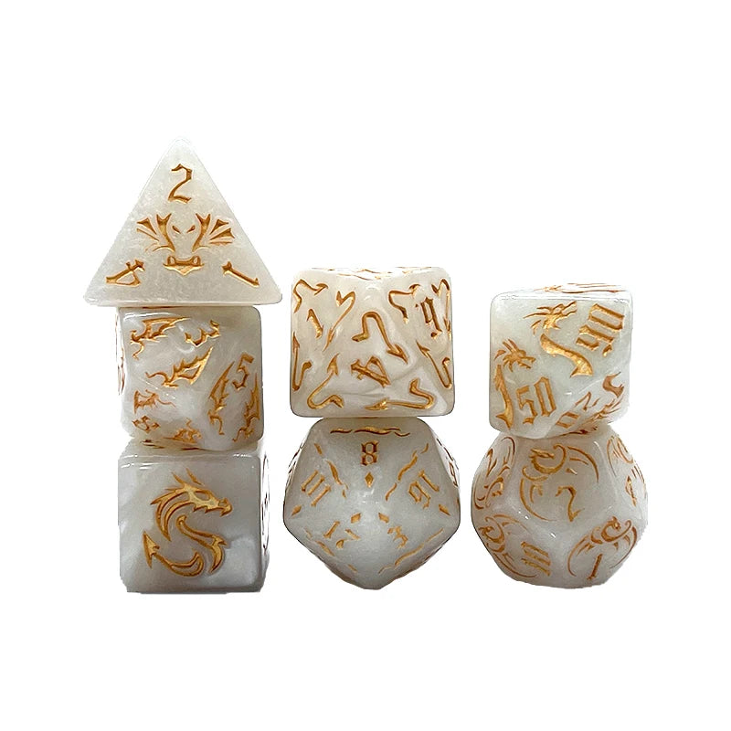 Multi-Sided 7-Die Polyhedral Dice Set for DND TRPG & Board Games