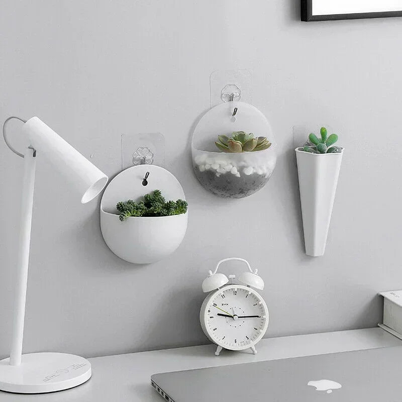 Wall Mounted Flower Planting Garden Pot - Indoor Home Decor Plastic Hanging Planter