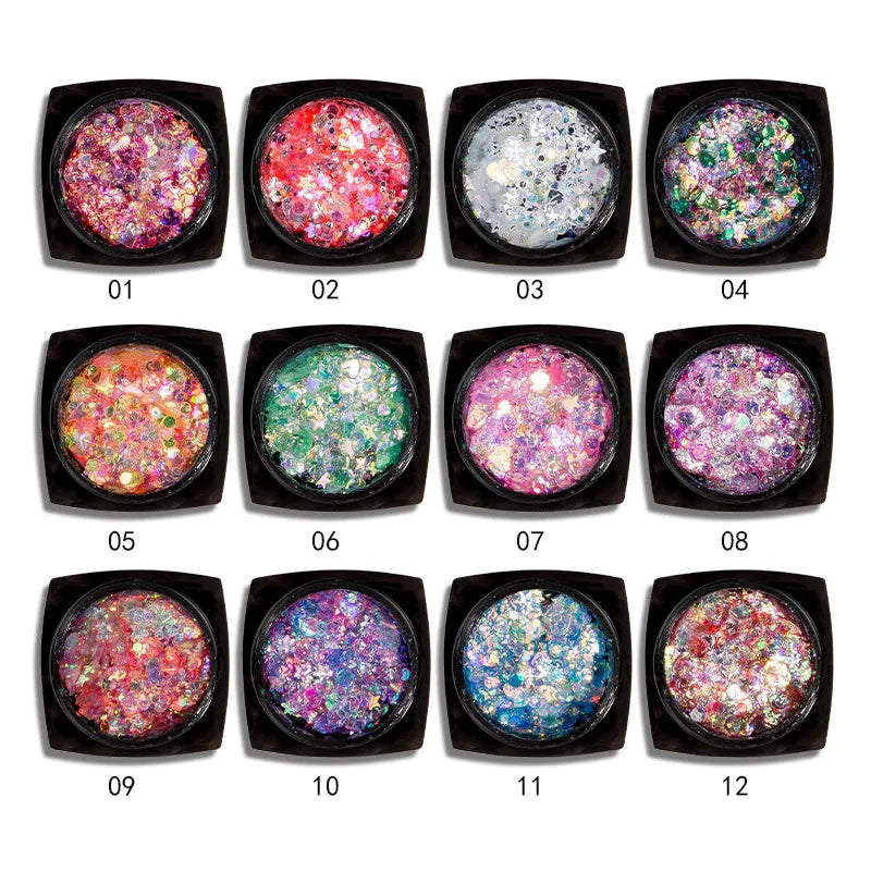 Long Lasting Body Glitter Gel Sequins for Face Hair & Body Prom Party Mermaid Scales