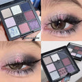 Dark Purple Smoked Eyeshadow Palette - 9 Color Earth Tones & Pearl Finishes