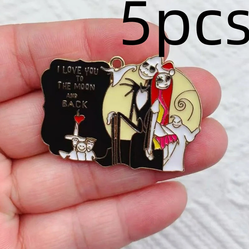 10 Pcs Cartoon Halloween Charm Pendants for DIY Jewelry Making Enamel Craft Supplies