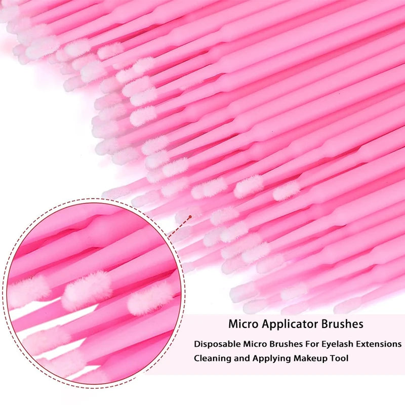 100pcs Cotton Swabs Micro Applicators Brush for Eyelash Extensions & Cleaning