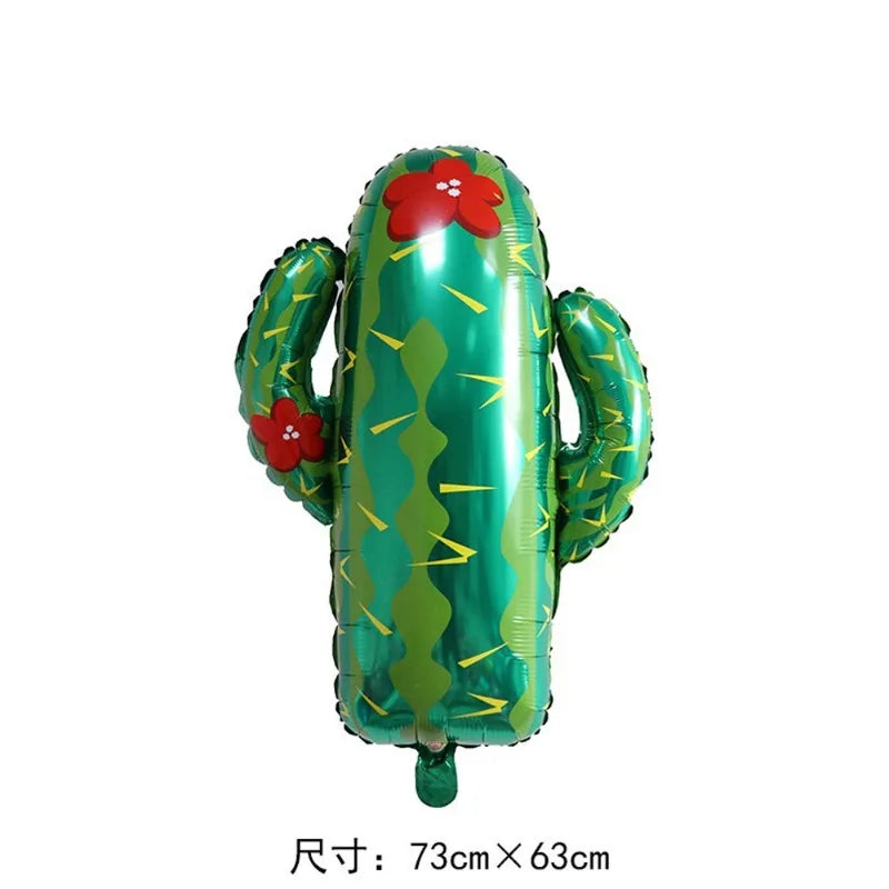 Tropical Palm Tree and Cactus Foil Balloons for Jungle Theme Party - Summer Beach Decor