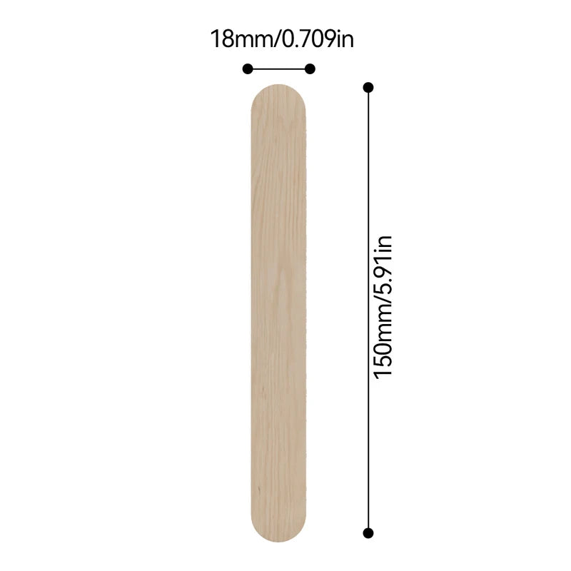 100Pcs Disposable Wooden Waxing Sticks 15cm Multi-Purpose Spatulas for Hair Removal