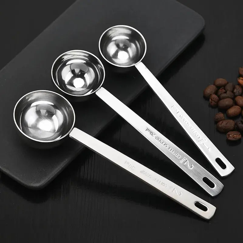 Stainless Steel Coffee Scoop Measuring Spoon Set - 5ML to 30ML, Multiple Colors