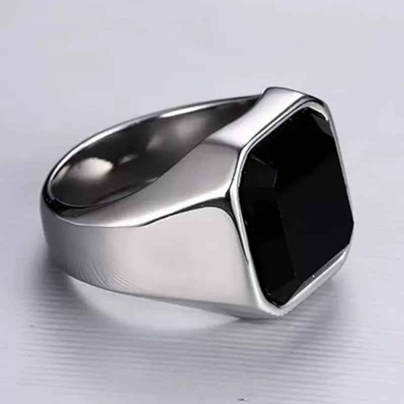 Stainless Steel Hip Hop Rings for Men Vintage Engagement Wedding Bands