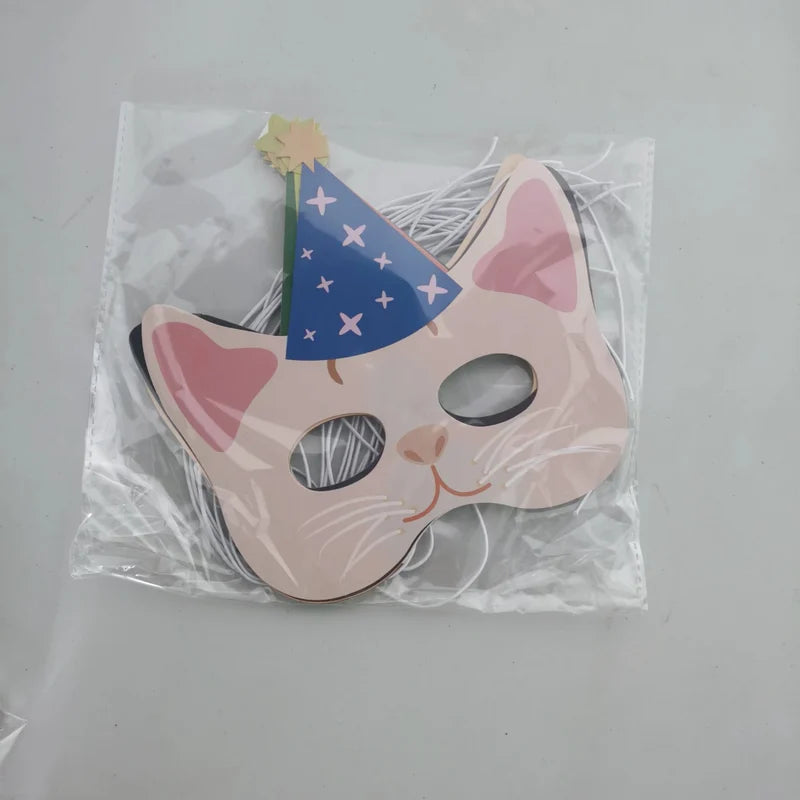 Party Cartoon Cat Masks - 12PCS Cute Pet Cat Face Decorations for Birthdays & Events