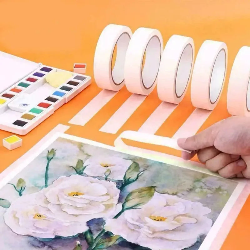 Painter's Masking Tape Crepe Paper Roll - Multiple Colors, 1cm-2.2cm Wide