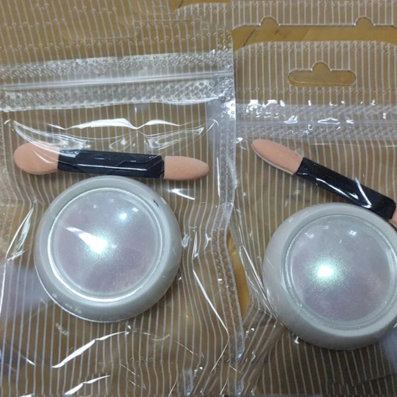 Mirror Effect Nail Chrome Powder - Iridescent Pearl & Aurora Glitter