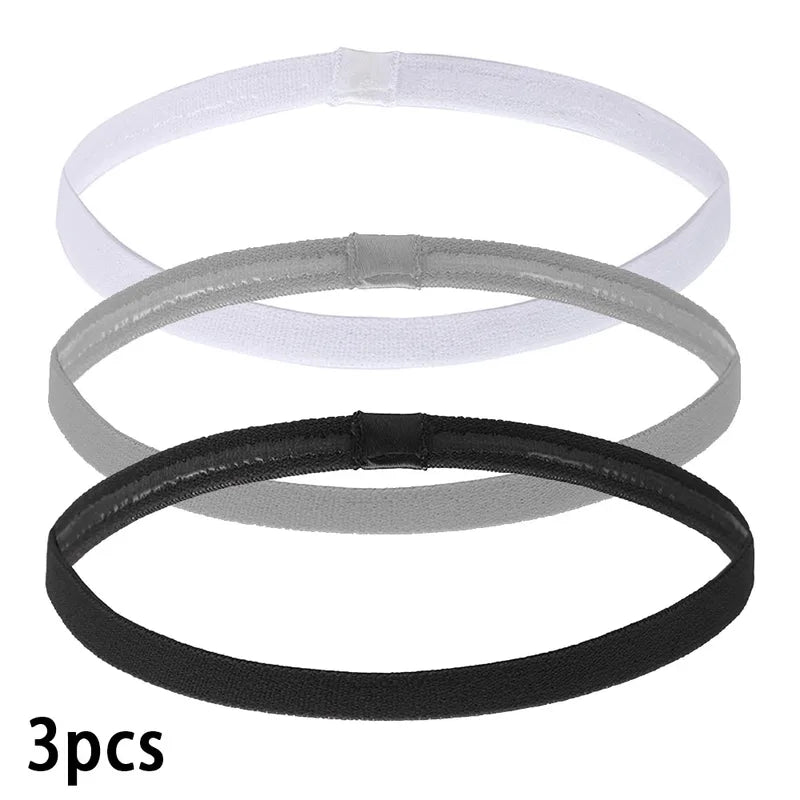 3-Pack Elastic Absorbent Sweat Bands for Sports & Outdoor Exercise - Non-Slip Headbands
