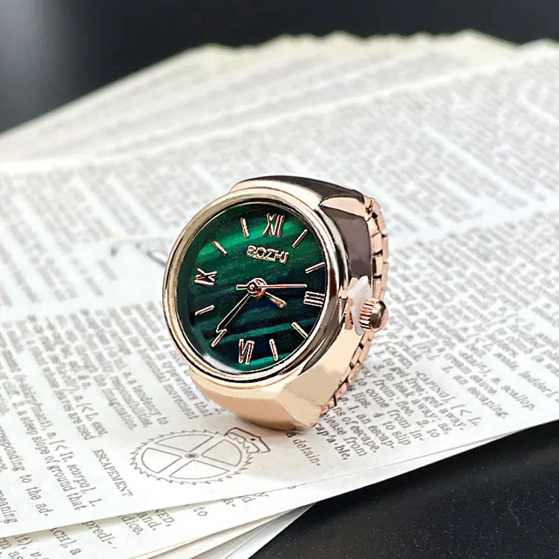 Vintage Finger Watch Ring for Men Women - Creative Alloy Jewelry Gift