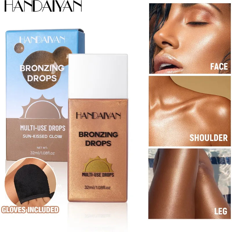 Waterproof Face & Body Foundation Lotion with Shimmer and Long-Lasting Tan