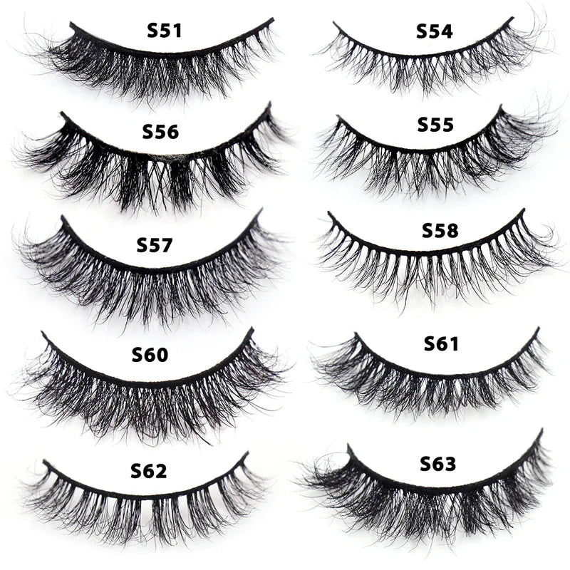 Luxury Mink False Eyelashes Bulk Set - Soft Fluffy Natural Look, 10/30/50 Pairs