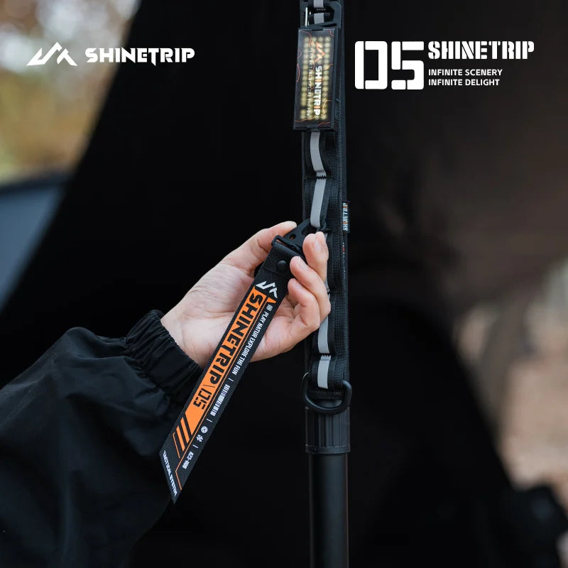 Outdoor Camping Atmosphere Hanging Ribbon ShineTrip Nylon Streamer Decoration with Matte Beak Clasp for Hiking and EDC