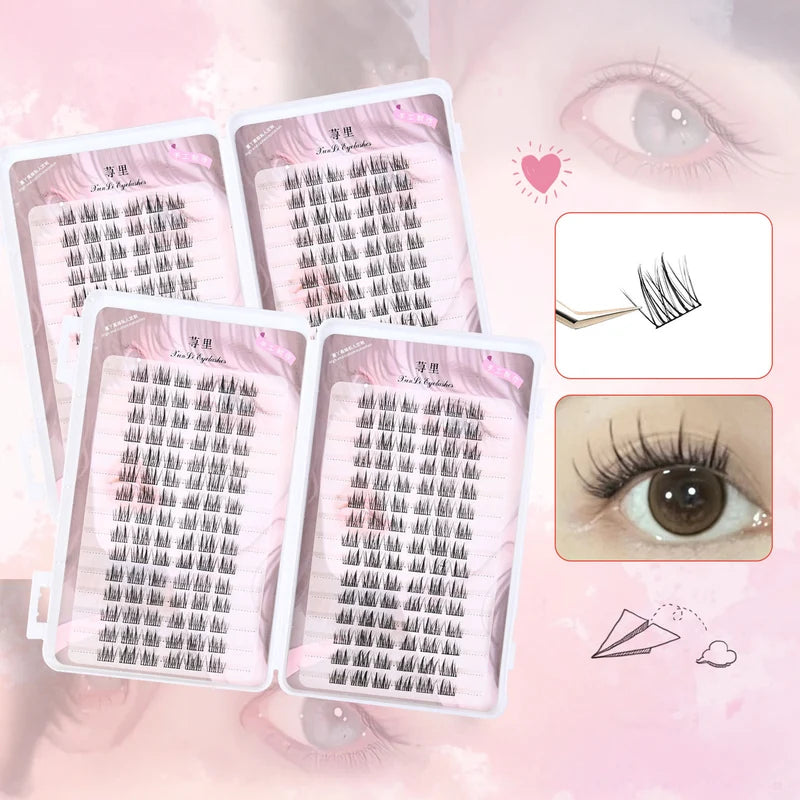 3D Wispy Fluffy Fake Eyelashes Cluster for Natural Eye Makeup DIY Lash Extension