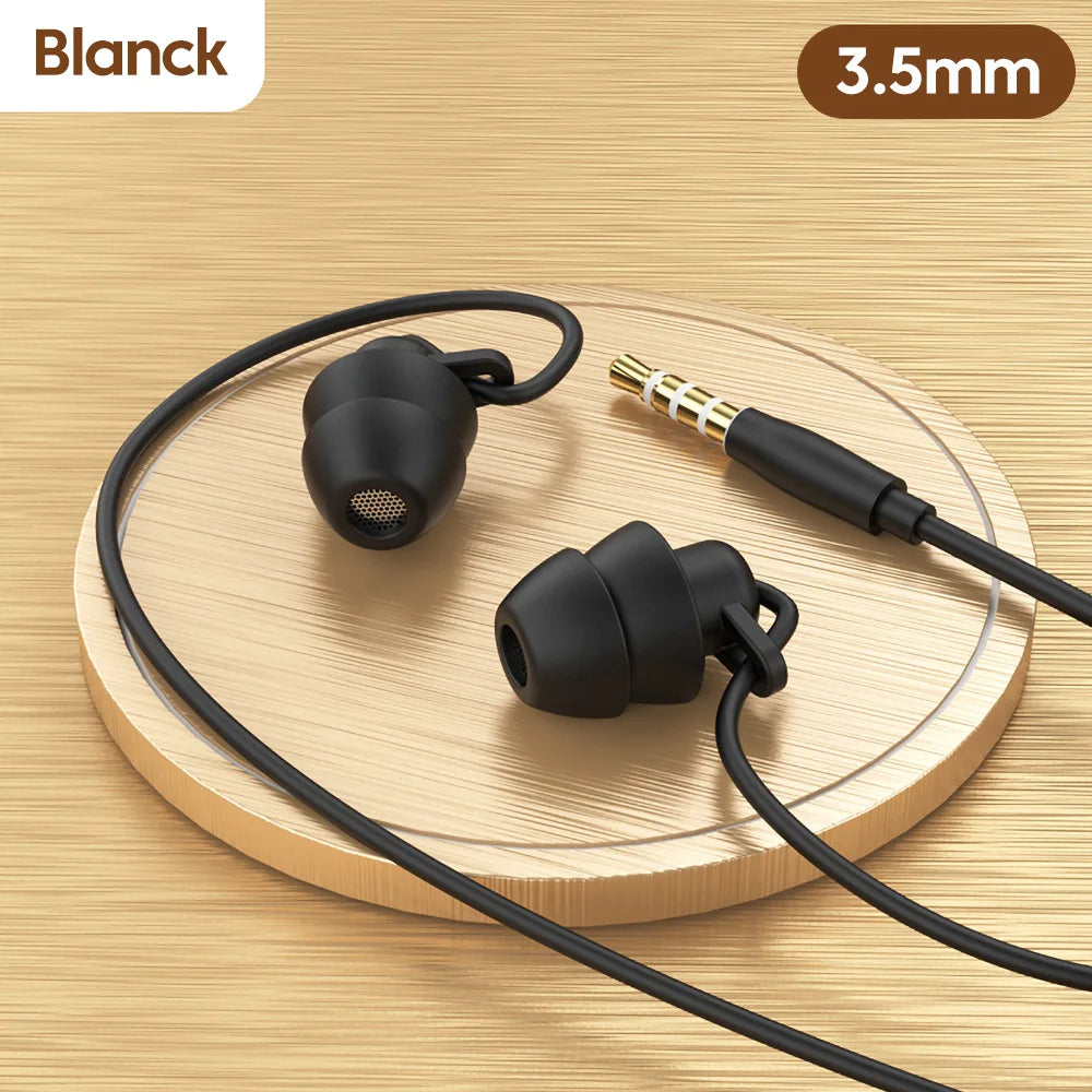 3.5MM & USB Type C Wired In-Ear Earphones with Noise Cancelling, Sleeping Headphones - Compatible with iPhone 15 & Samsung
