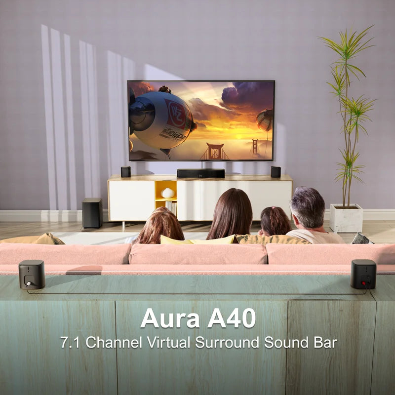 7.1 Channel Soundbar for TV with Subwoofer & Wireless Surround Speakers, Home Theater System, App Control