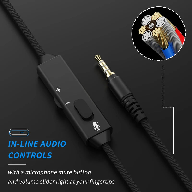 Wired Gaming Headset for PS4, PS5, Xbox, Switch with Microphone and 50mm Drivers