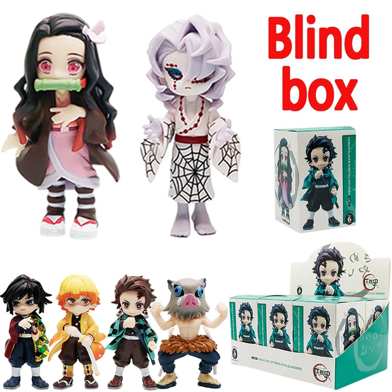 Anime Demon Slayer Action Figure Set Tanjiro Kamado & Nezuko PVC Model Toys
