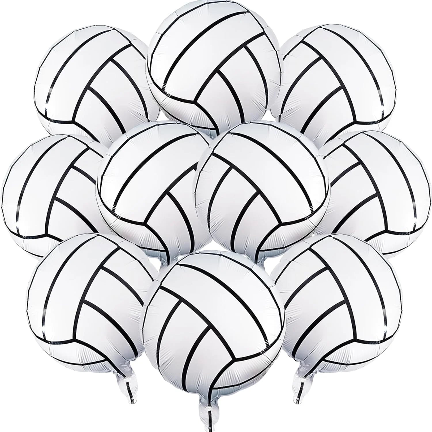 10 Pcs 18-Inch Sports Balls Party Supplies for Kids' Birthdays - Baseball, Golf, Rugby, Volleyball