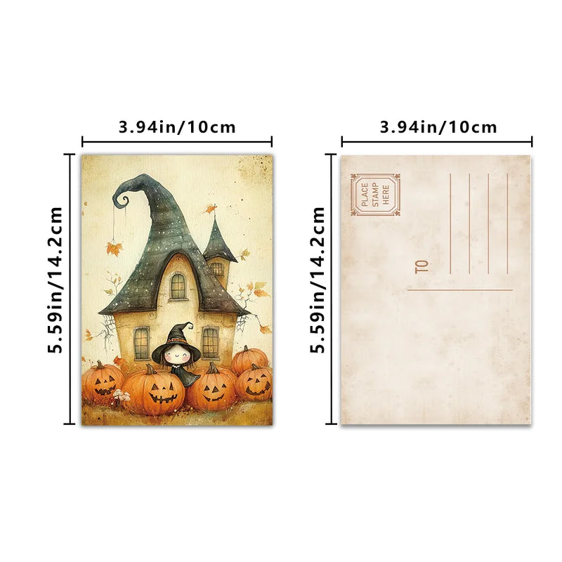 Vintage Halloween Postcard Set - Ghost Collectible Greeting Cards for Gift Giving