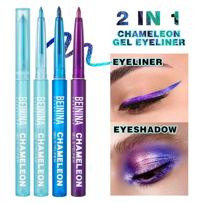 Waterproof Metallic Liquid Eyeliner with Pearlescent Finish - Quick-Dry, Brightening Makeup
