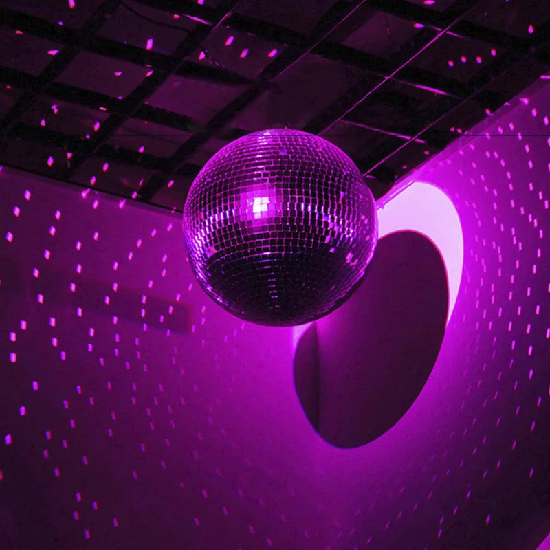 Disco Mirror Ball Hanging Decor 8 Inch Party & Wedding Lighting Effect