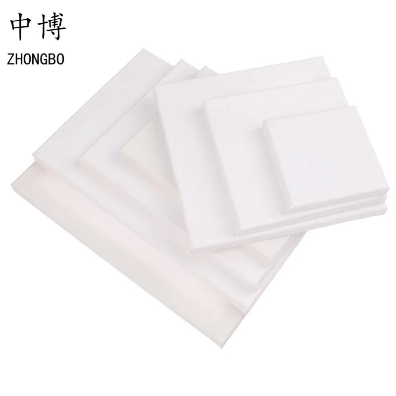 2-Piece Square Artist Canvas for Oil, Acrylic & Watercolor Painting - White