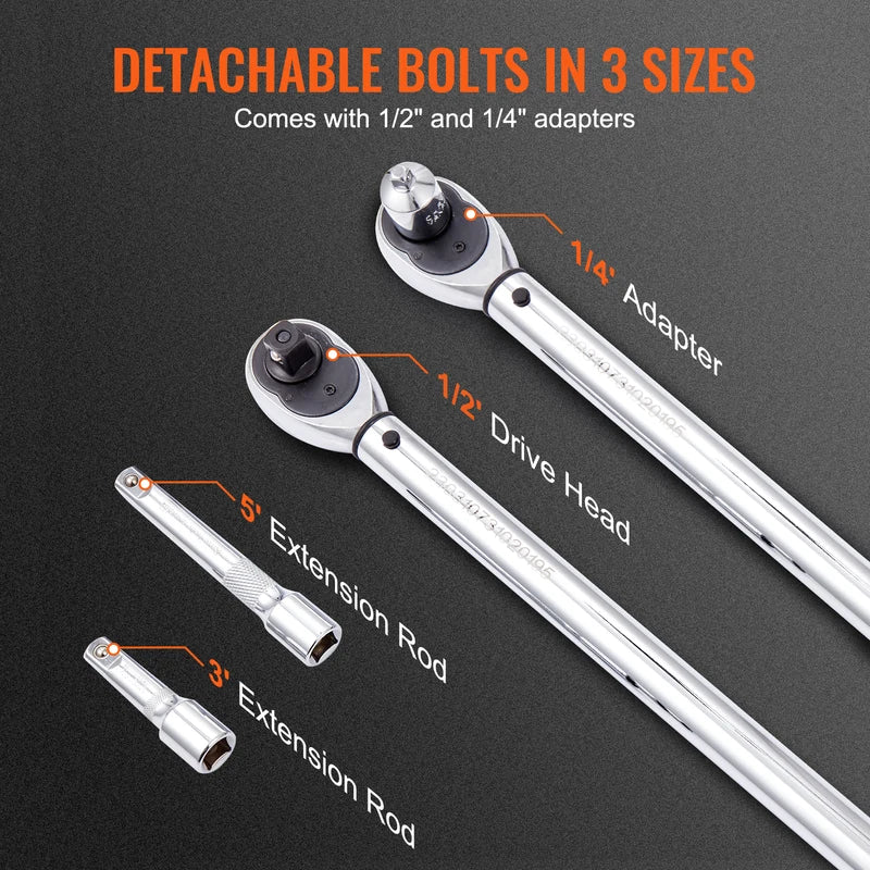 Mechanical Torque Wrench Set 1/4, 3/8, 1/2 Inch Precision Hand Tool