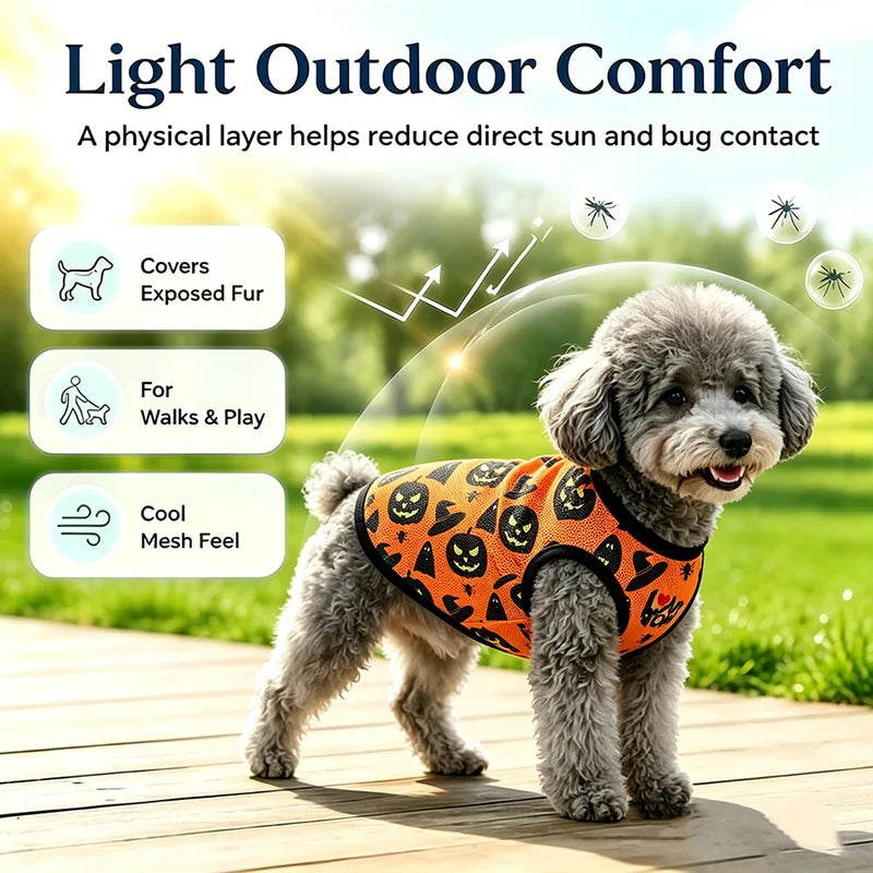 Halloween Pet Vest for Small Medium Dogs & Cats Pumpkin Print Costume Cosplay Outfit