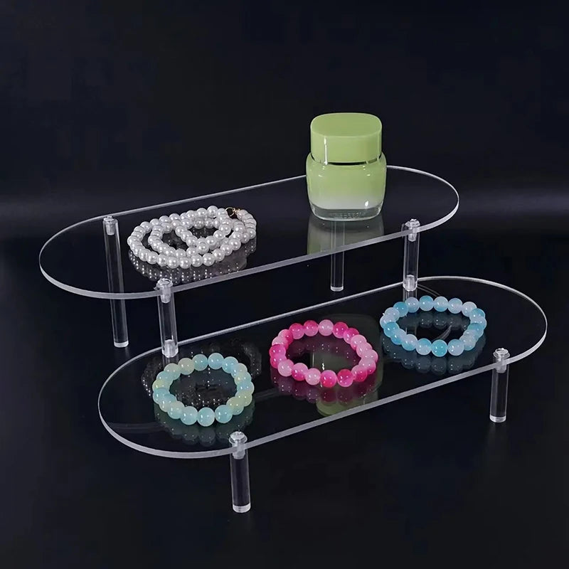 Acrylic Display Stand with Rounded Corners for Jewelry, Perfume & Cupcakes - Transparent Shelves & Organizer