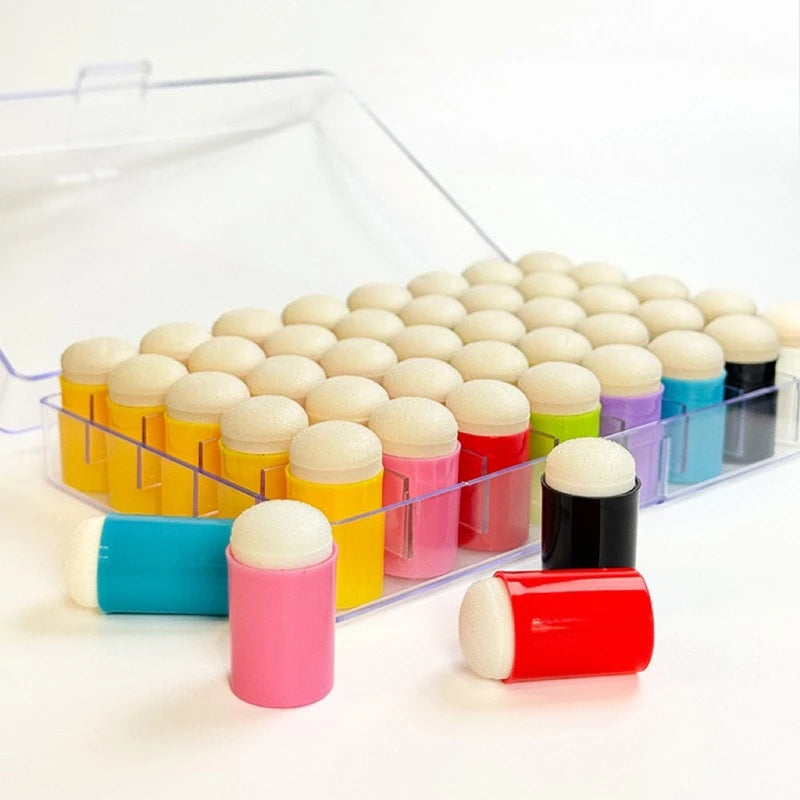 Painting Sponge Daubers Set for Ink Blending Art - Gourd Handle, Vibrant Colors, Ergonomic Grip