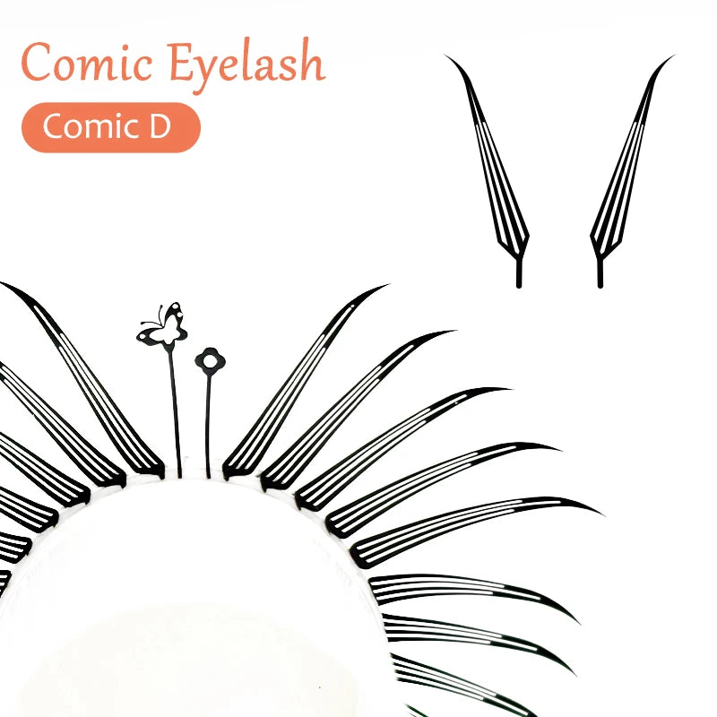 Lightweight Manga False Eyelashes Premade Fans for Makeup - Multiple Variants
