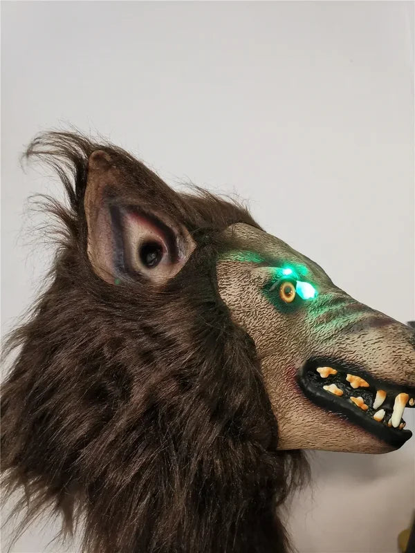 Halloween Latex Wolf Mask Werewolf Headgear for Party Scary Decor