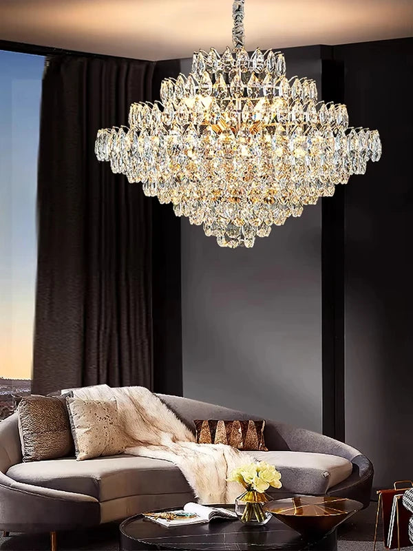 Luxury Crystal Chandelier Pendant Light for Living Room & Hall Decor - Modern Design