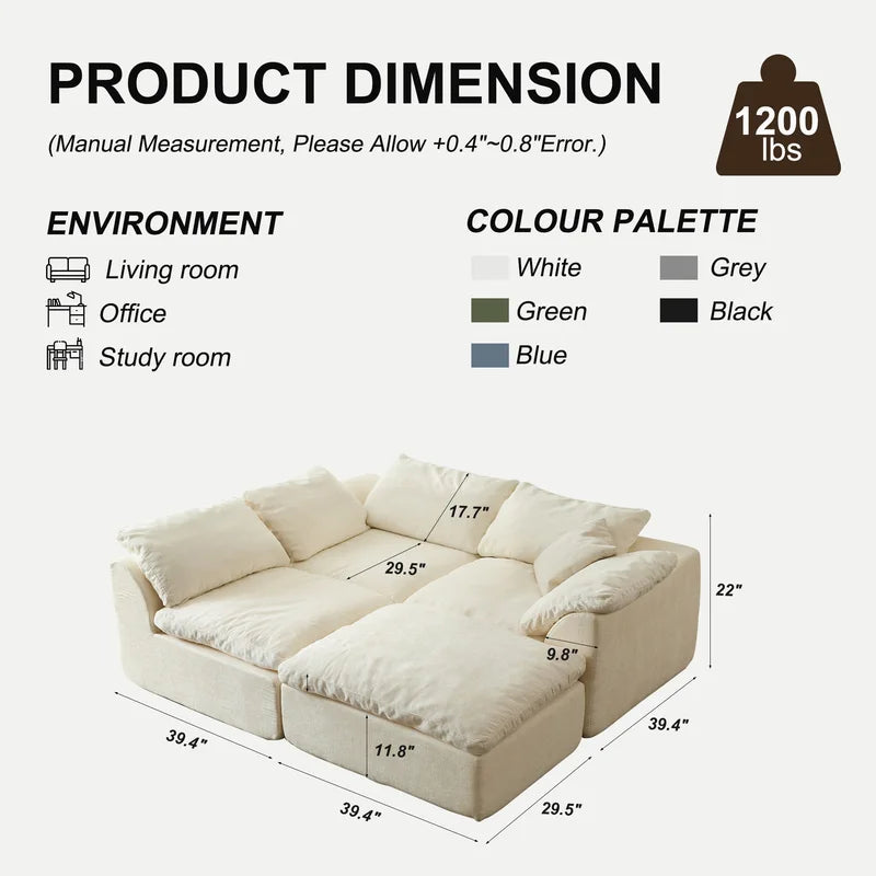 Modern Modular Sectional Sofa with Removable Cushions for Living Room Comfort