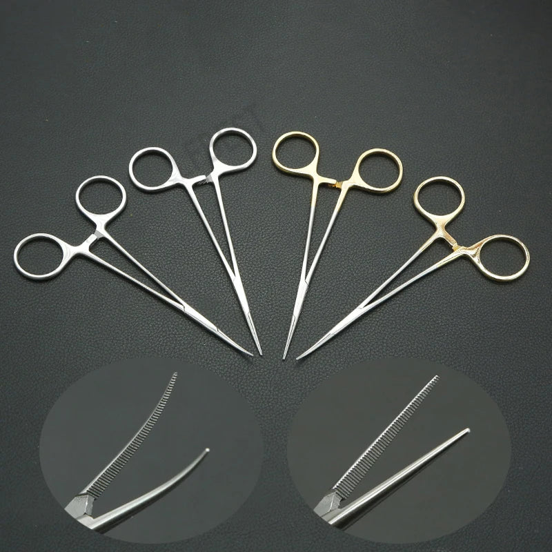Microvascular Hemostatic Forceps Set - Stainless Steel, 12.5cm, Multiple Colors