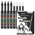 8pcs Acrylic Paint Markers Set with Large Ink Capacity for Illustration and Crafting