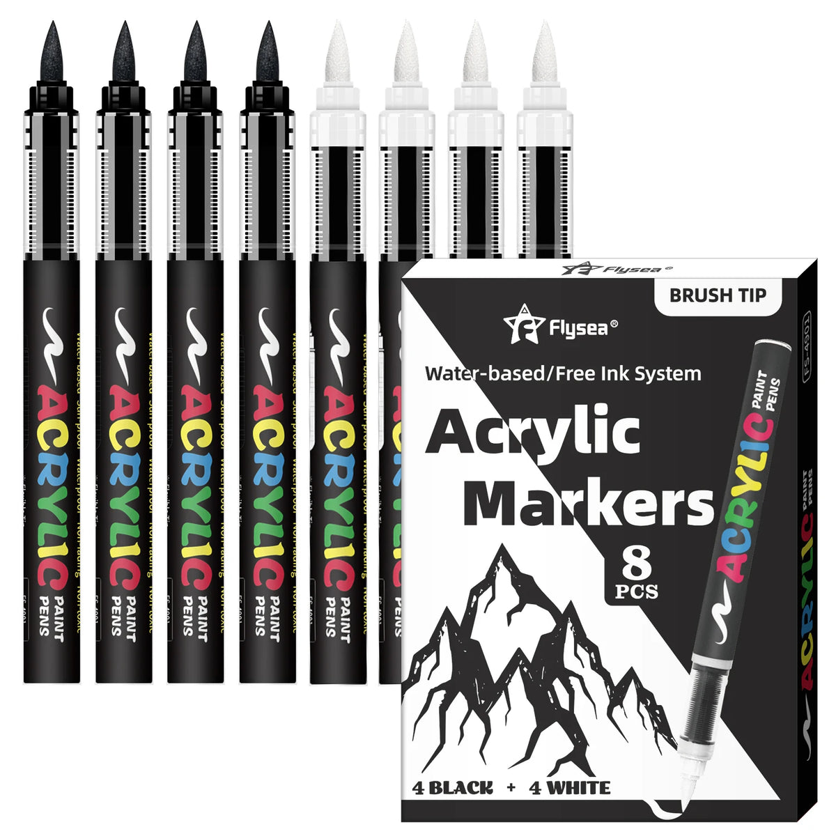 8pcs Acrylic Paint Markers Set with Large Ink Capacity for Illustration and Crafting
