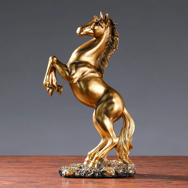 European Style Resin Horse Statue - Victory Horse Figurine for Living Room, Office & Cabinet Decor