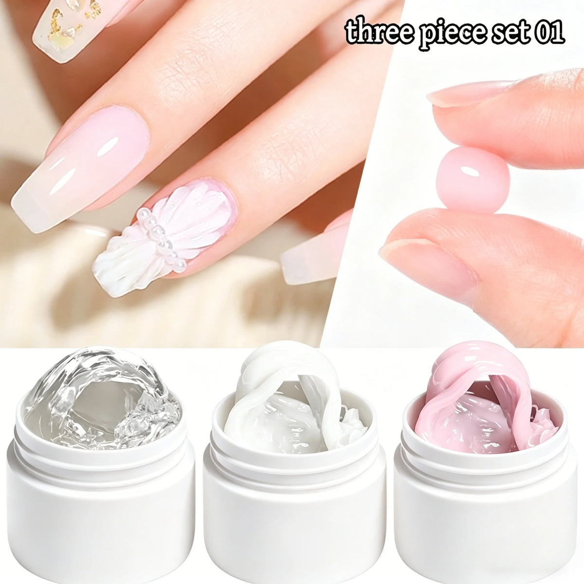 Non-Sticky Hand Extension Gel for Nail Art, 8ml Long-Lasting 3D Nail Shapes