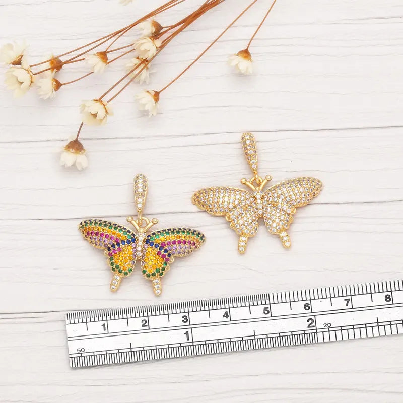 Multicolor Butterfly Pendant Jewelry Making Kit Handmade Copper Gold Plated Necklace & Bracelet DIY