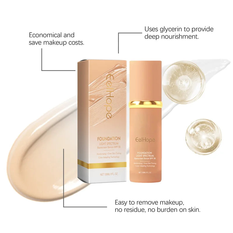 4-in-1 SPF 50+ Liquid Foundation Makeup Base - Matte Waterproof Long-Lasting