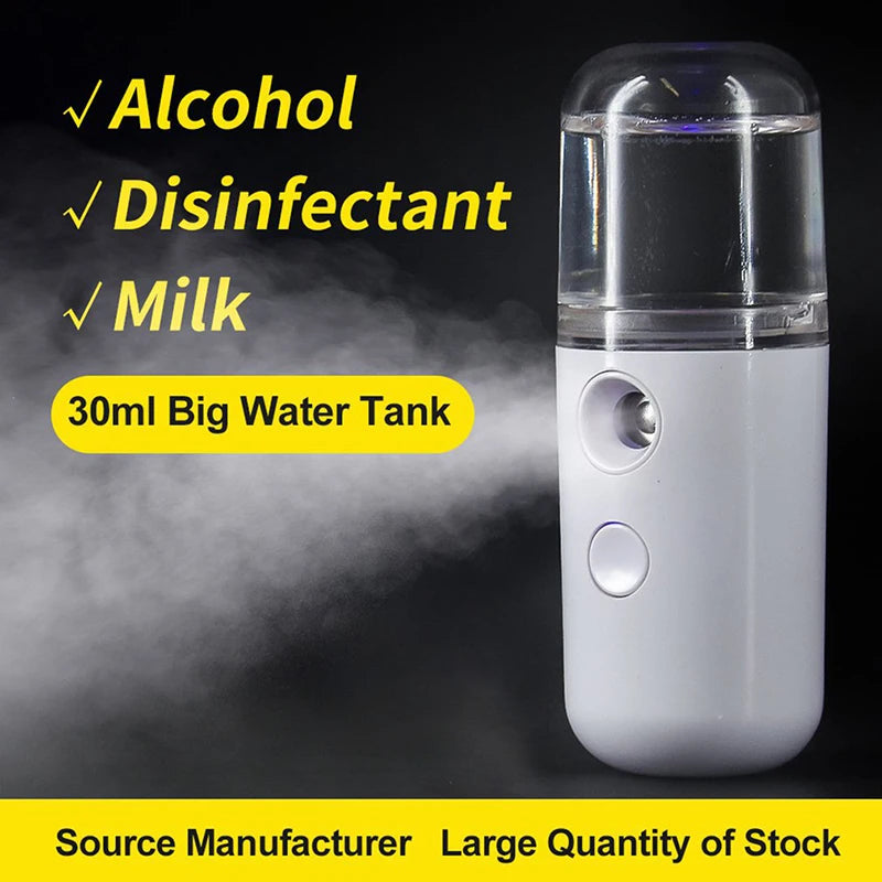 Portable USB Facial Mist Sprayer 30ml Nano Skin Care Humidifier